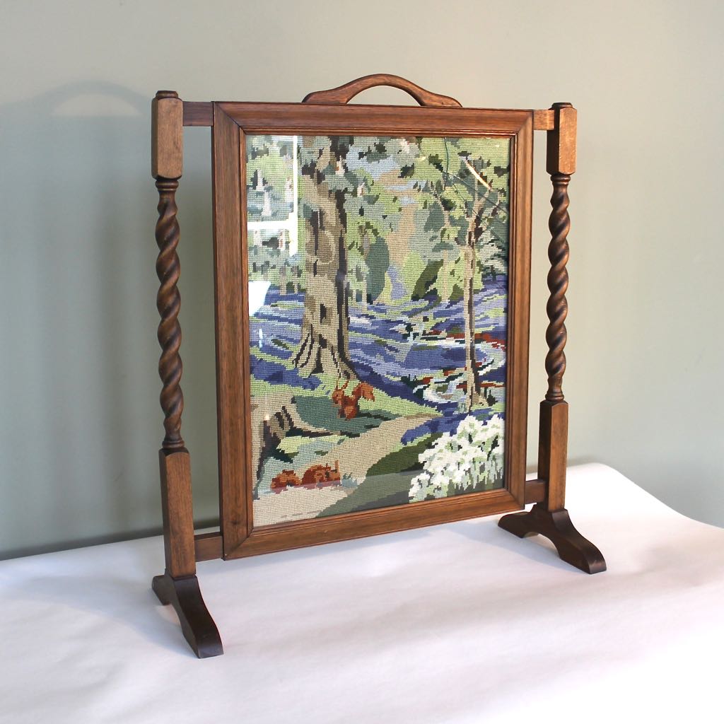 Needlepoint Fireplace Screen EBTH